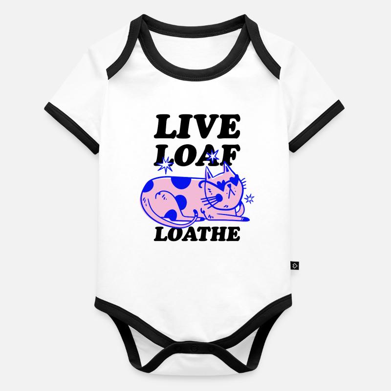 Chill Cat – Casual Retro Cat Organic Baby Contrasting Bodysuit