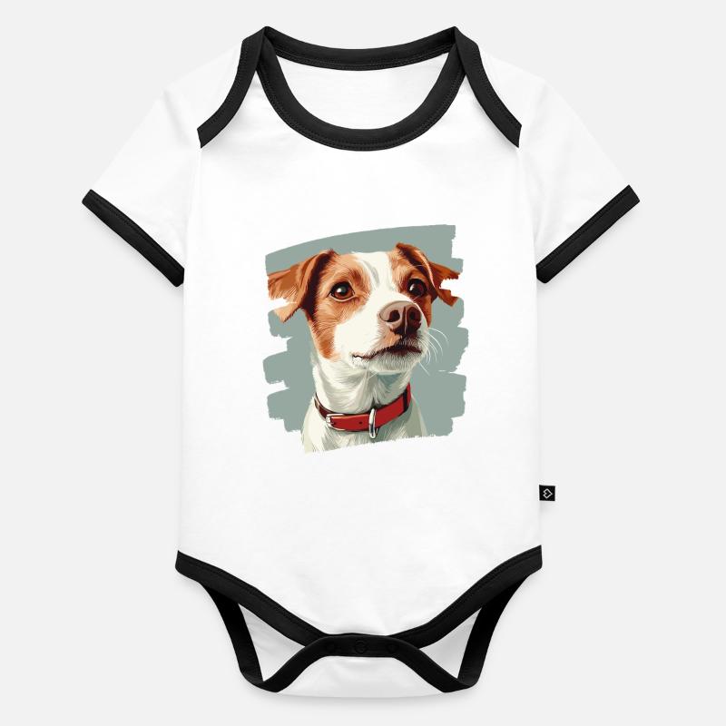 Jacky Russell Body Bébé bio contrasté manches courtes