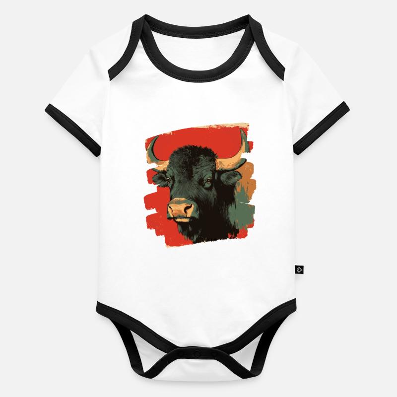 Buffle Body Bébé bio contrasté manches courtes