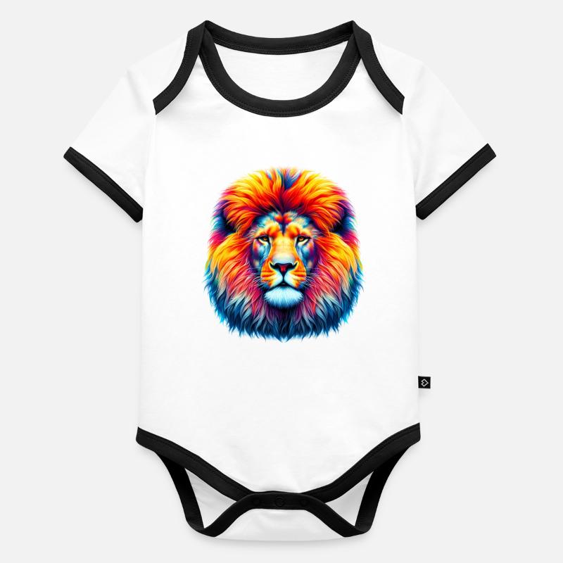 Lion Body Bébé bio contrasté manches courtes