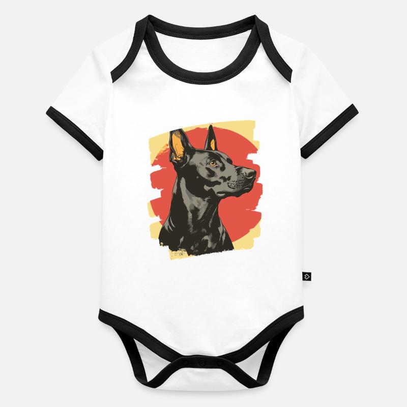 Doberman Body Bébé bio contrasté manches courtes