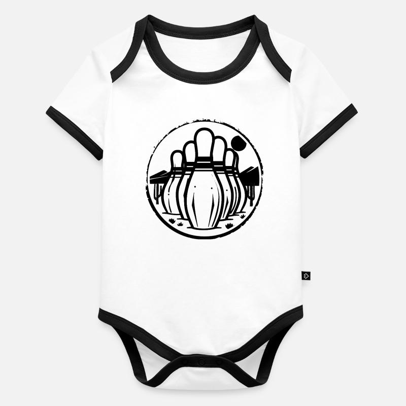 Symbole du bowling Body Bébé bio contrasté manches courtes