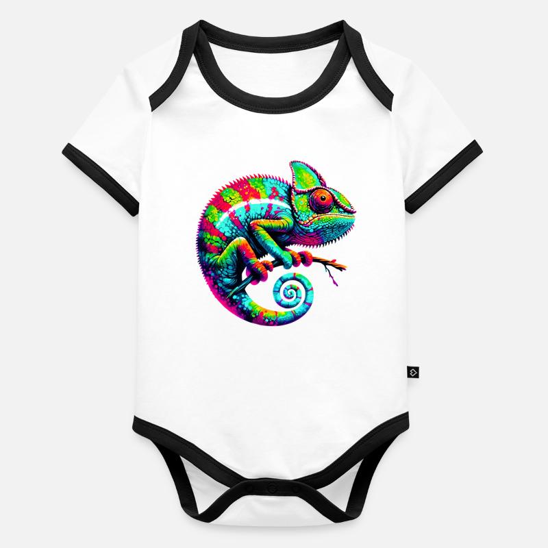 Chamäleon Baby Bio-Kurzarm-Kontrastbody