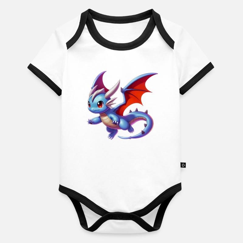 Drache Baby Bio-Kurzarm-Kontrastbody