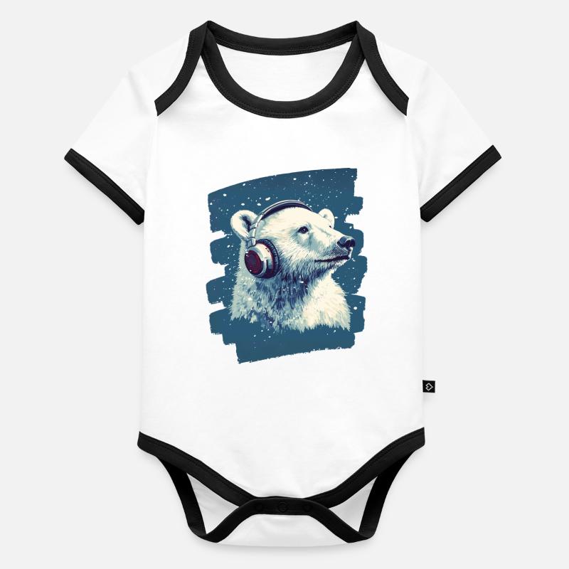 Polar bear Organic Baby Contrasting Bodysuit