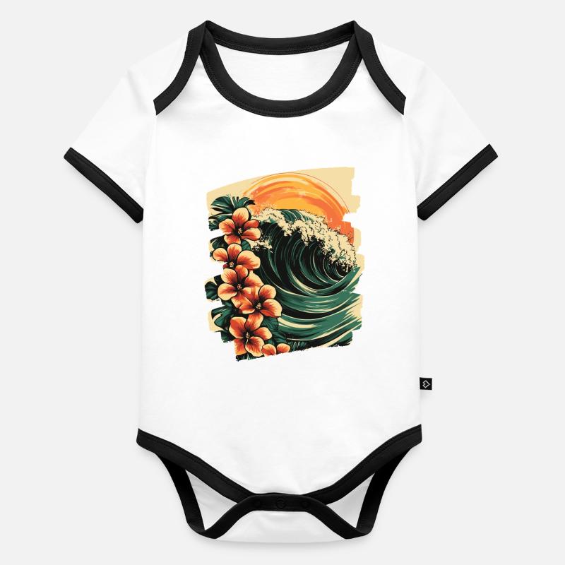 Hawaii Strand Baby Bio-Kurzarm-Kontrastbody