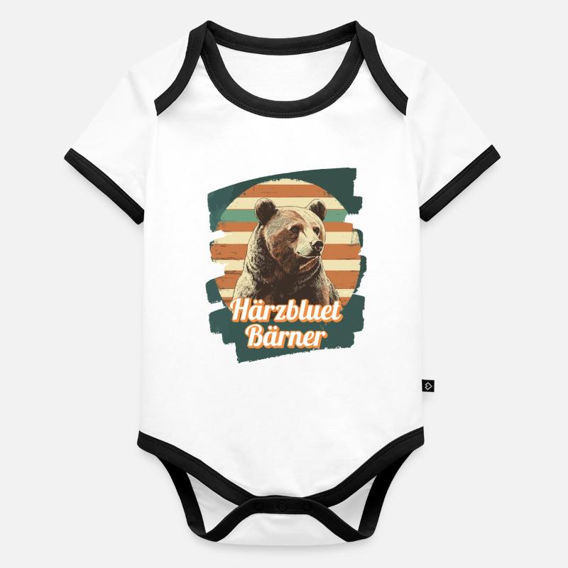 Härzbluetbärner Bärner Berner Härzbluetberner Body Bébé bio contrasté manches courtes