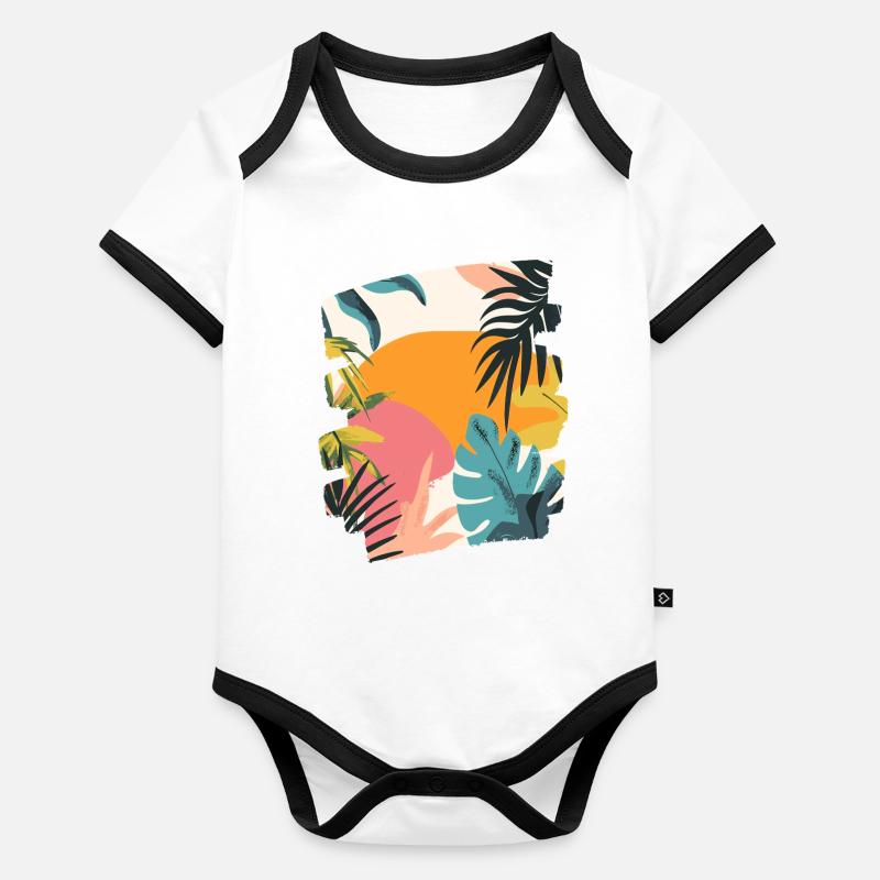 Été Body Bébé bio contrasté manches courtes