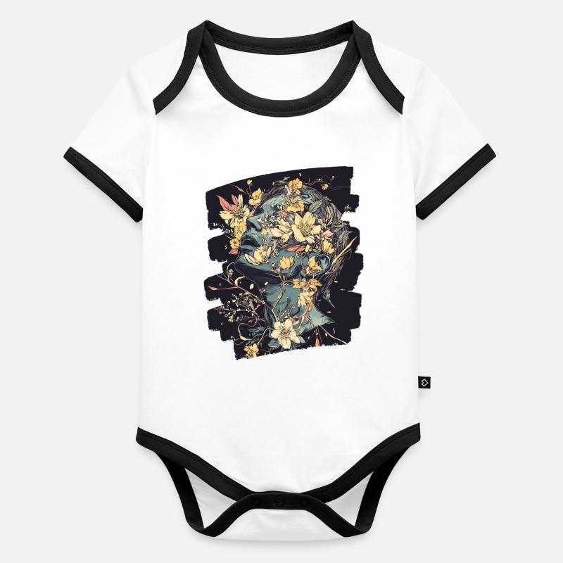 Spring Spring Beginning Flowers Organic Baby Contrasting Bodysuit