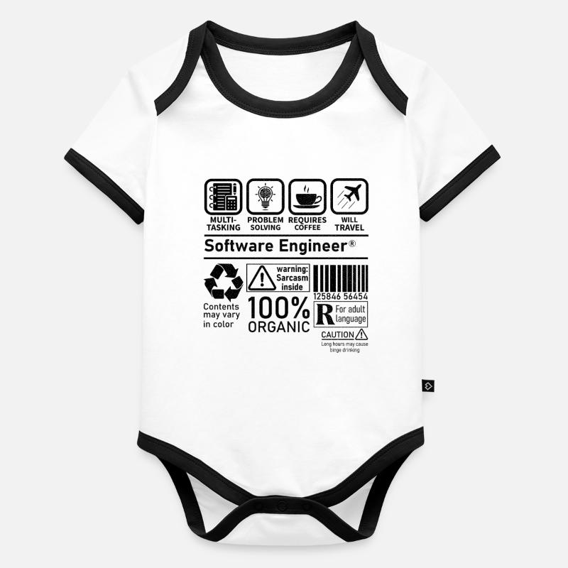 Ingénieur logiciel Multi tâche Résolution de problèmes Body Bébé bio contrasté manches courtes