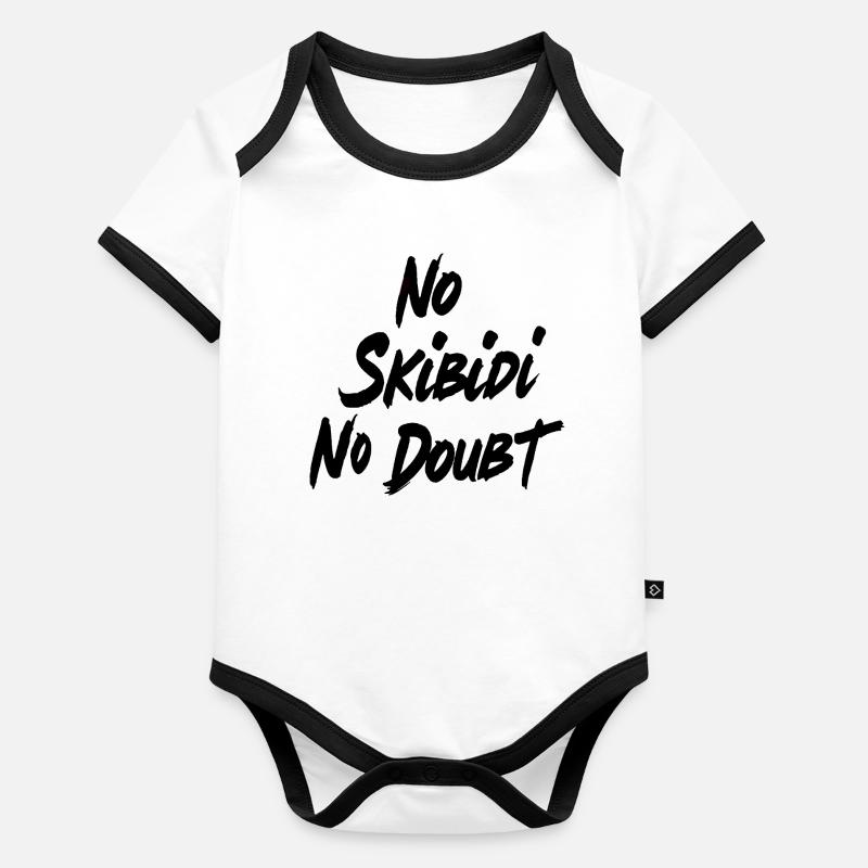No Skibidi No - Conception de citation de mème viral Body Bébé bio contrasté manches courtes