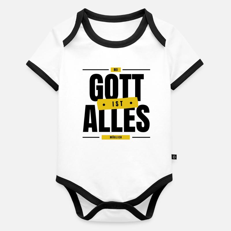 Bei Gott ist alles Möglich Baby Bio-Kurzarm-Kontrastbody