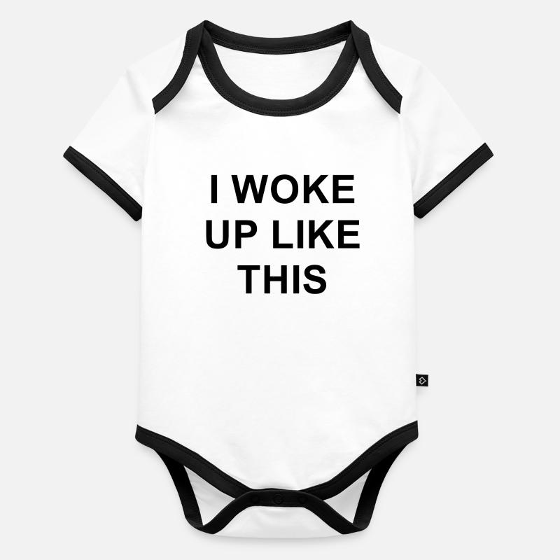 Abstract Geometry Print Design Organic Baby Contrasting Bodysuit