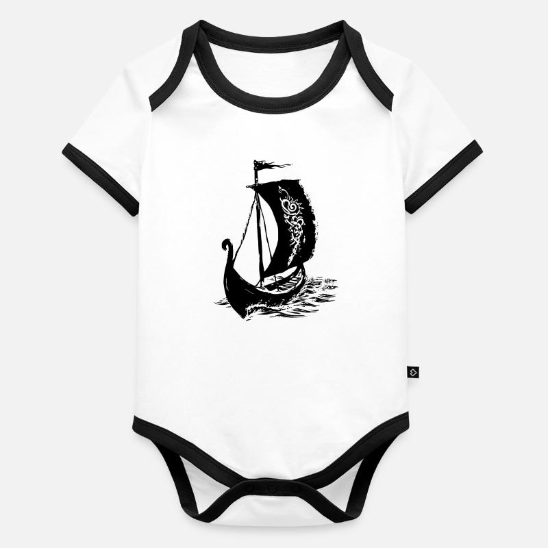 Drakkar Viking Body Bébé bio contrasté manches courtes
