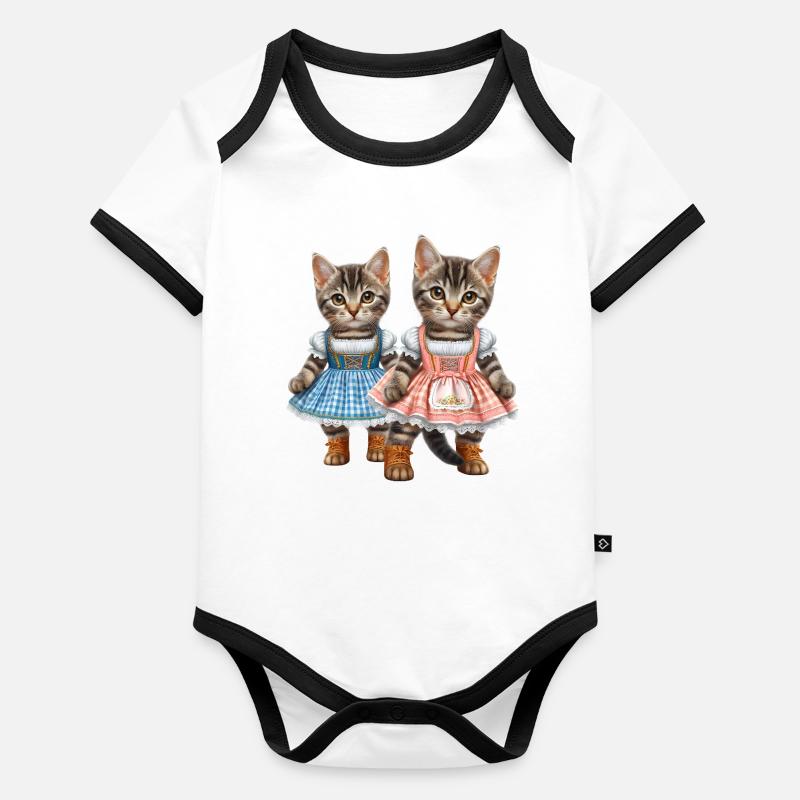 Dirndl-Miezen Baby Bio-Kurzarm-Kontrastbody