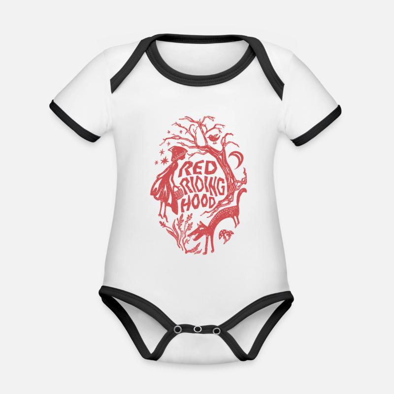 Rotkäppchen Chaperon rouge - Body Bébé bio contrasté manches courtes - blanc/noir