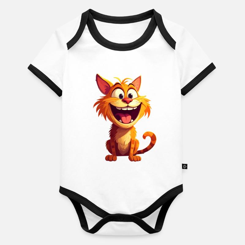 Amoureux des chats Body Bébé bio contrasté manches courtes