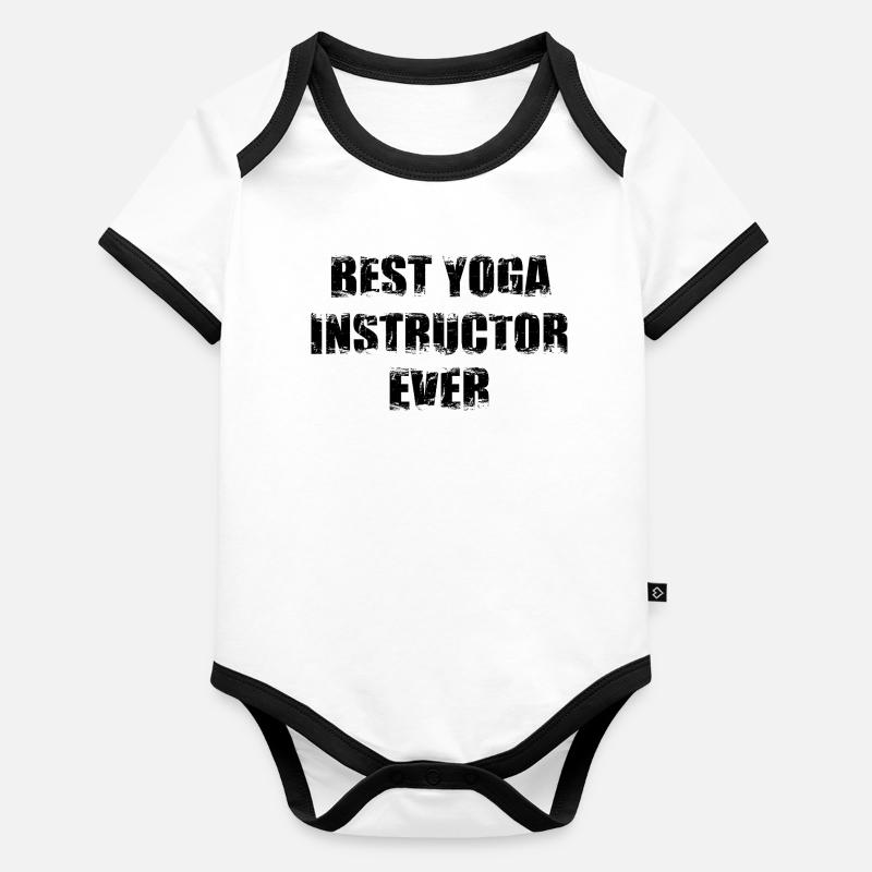 Bester Yoga Trainer Baby Bio-Kurzarm-Kontrastbody