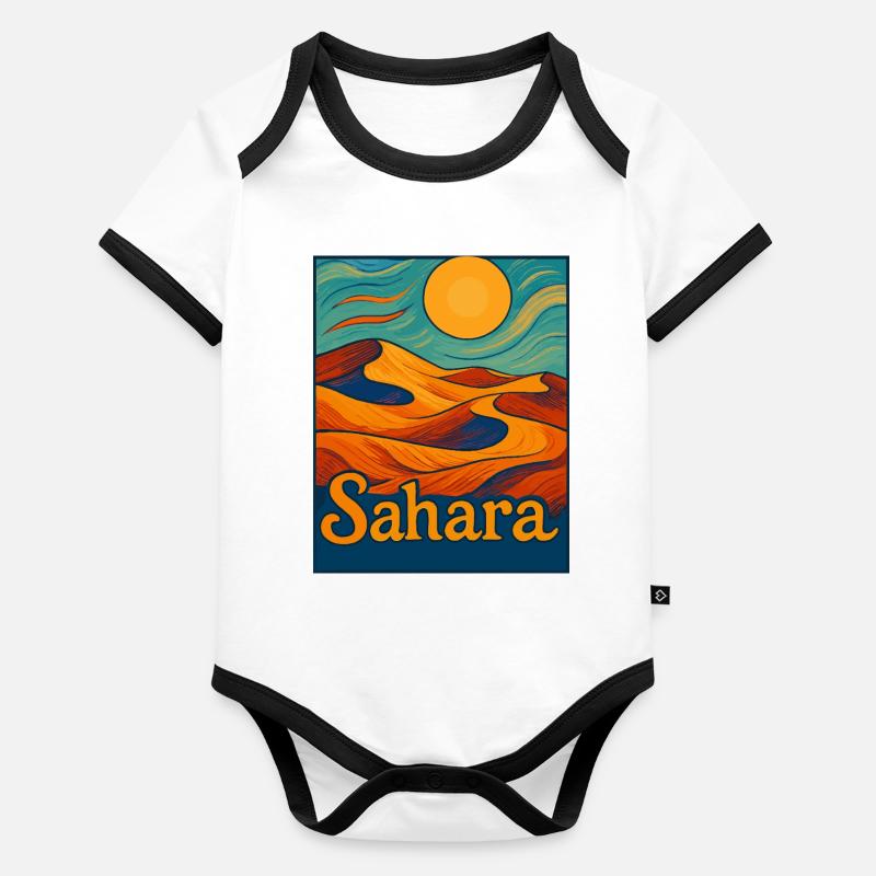 Rêve du désert du Sahara Body Bébé bio contrasté manches courtes