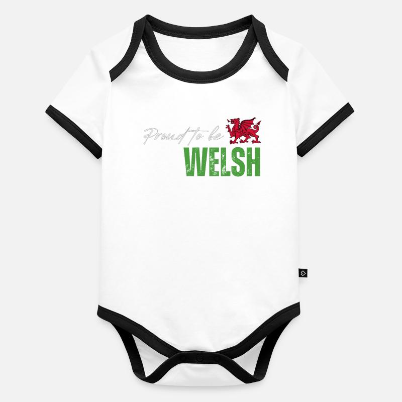 Stolzer Waliser, ich liebe Wales Baby Bio-Kurzarm-Kontrastbody