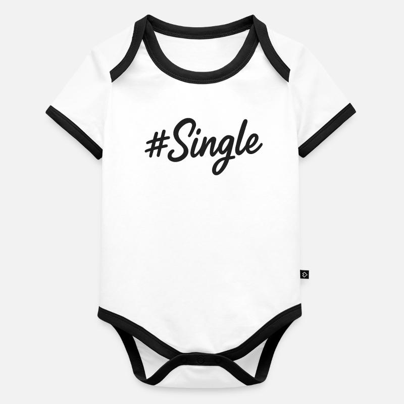 #Single – Statement Design in Handschrift Baby Bio-Kurzarm-Kontrastbody