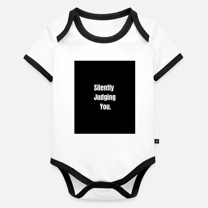 Silently Judging You – Sarcastic Vibes Only Body Bébé bio contrasté manches courtes