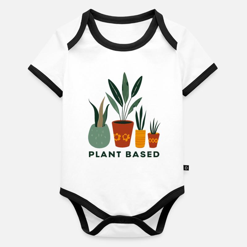Pots Amis à base de plantes Body Bébé bio contrasté manches courtes