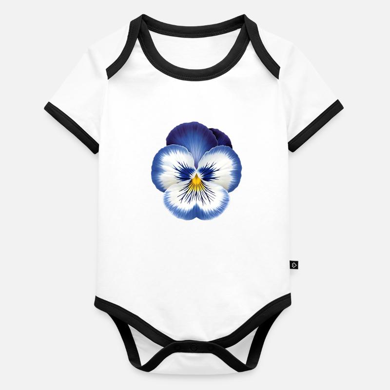 Bunte Orchidee Baby Bio-Kurzarm-Kontrastbody