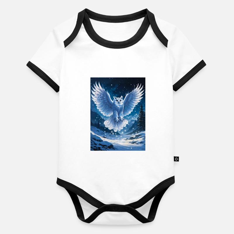 Harfang des neiges Body Bébé bio contrasté manches courtes