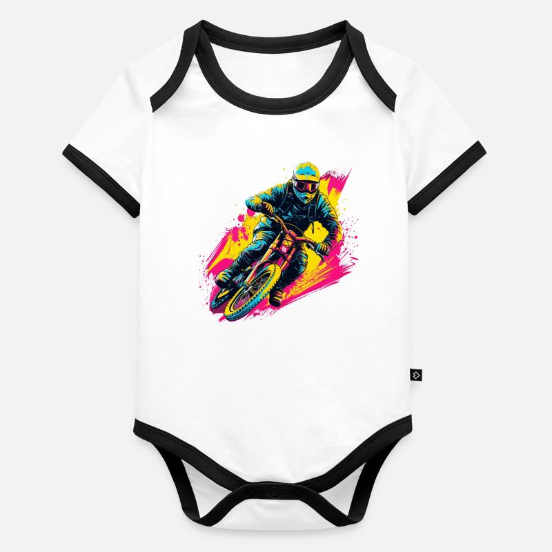 BMX Biker Steamwave Body Bébé bio contrasté manches courtes