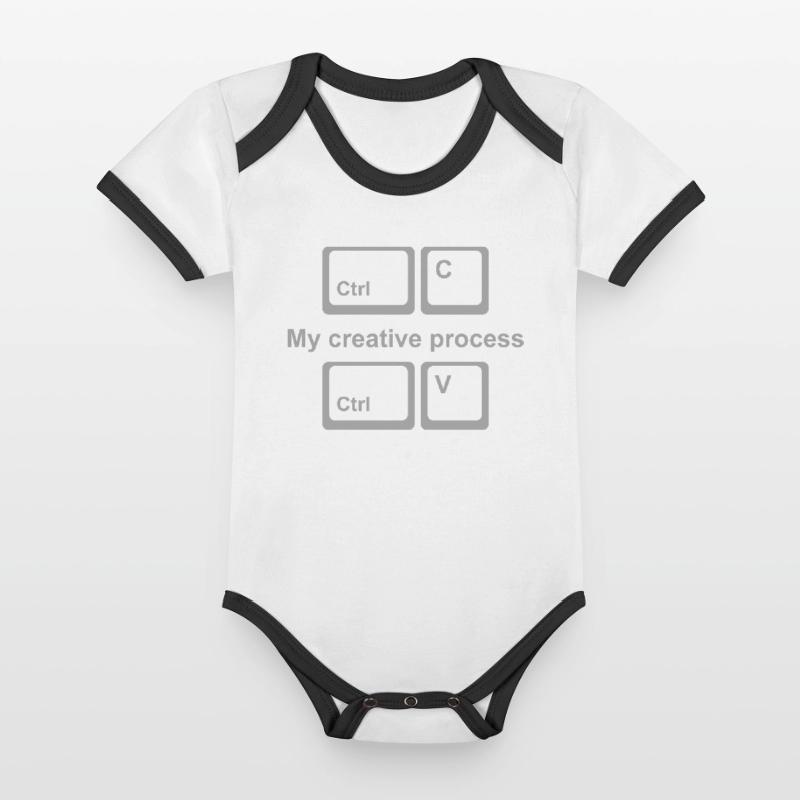Copy Paste Shirt – Funny Coder & Designer Tee Baby Bio-Kurzarm-Kontrastbody