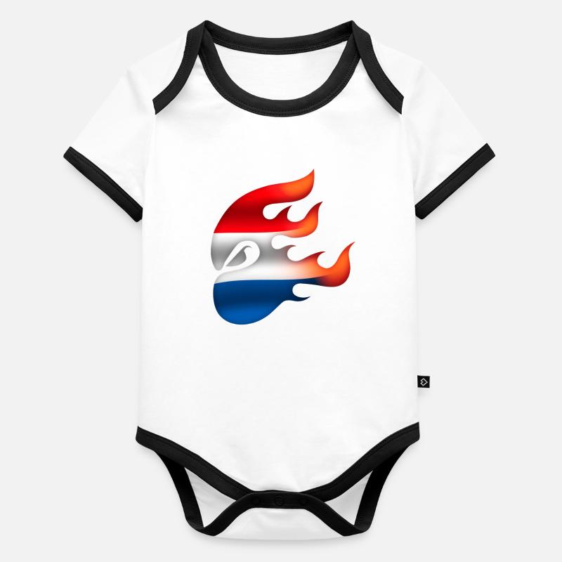 Flag of the Netherlands - Netherlands - Ninja Organic Baby Contrasting Bodysuit