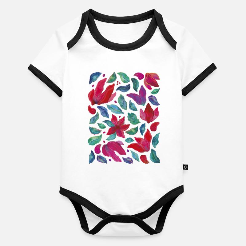 Vibrant florals Organic Baby Contrasting Bodysuit
