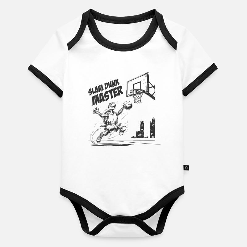Basket-ball Body Bébé bio contrasté manches courtes