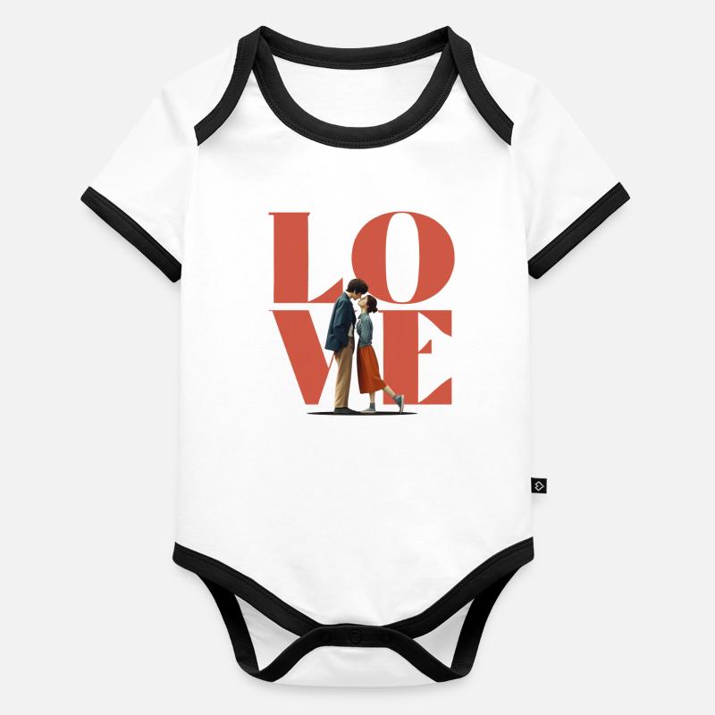 Love couple Organic Baby Contrasting Bodysuit