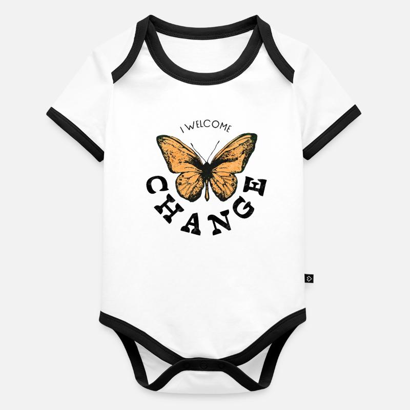 JE SUIS HEUREUX DE CHANGER Body Bébé bio contrasté manches courtes