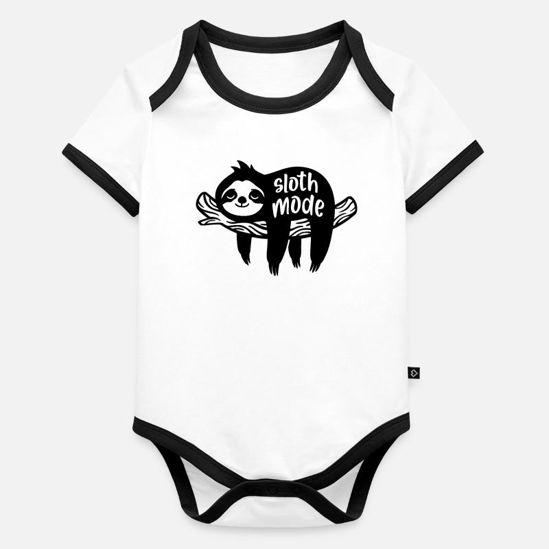 Motif plume aux couleurs pastel Body Bébé bio contrasté manches courtes