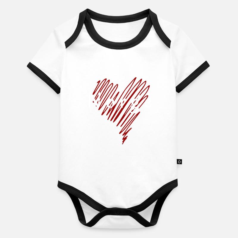 Ich liebe Norwegen, Herz Norwegen Baby Bio-Kurzarm-Kontrastbody