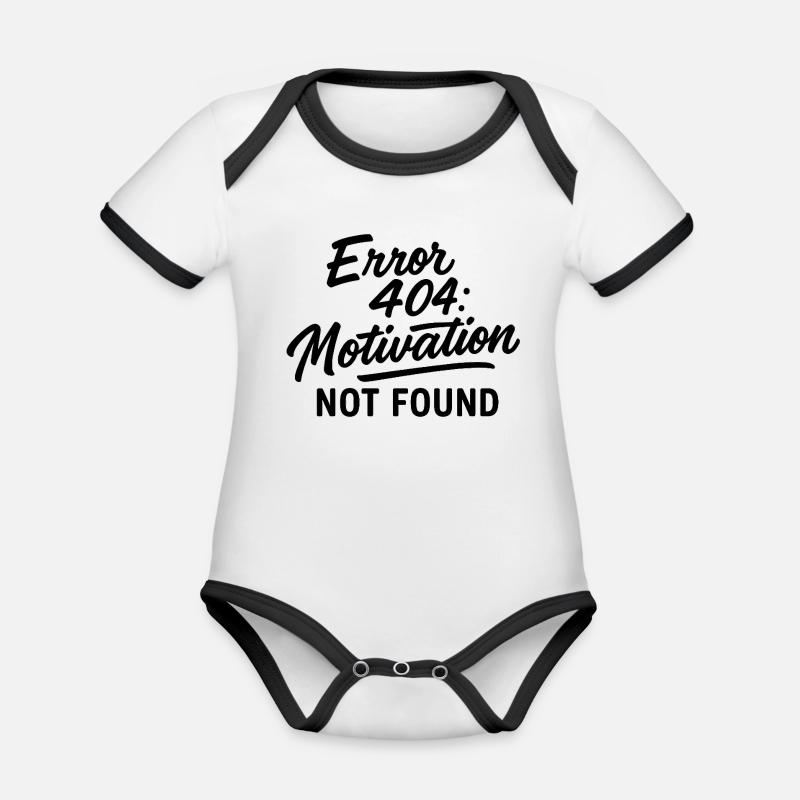 Justification Error 404 Design - Organic Baby Contrasting Bodysuit - white/black