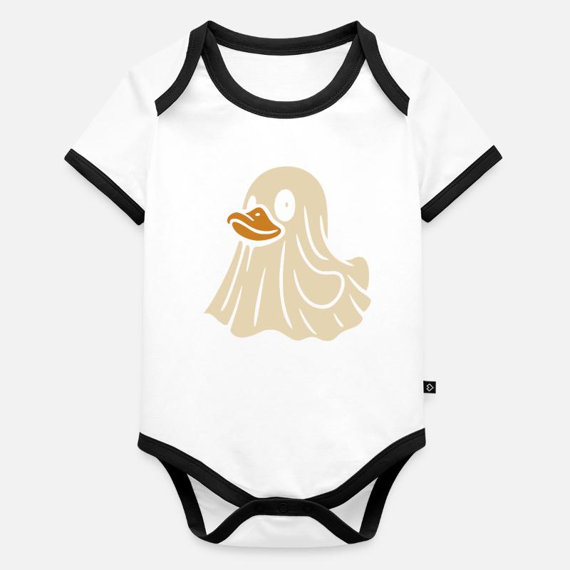 Geist-Badeenten Motiv Baby Bio-Kurzarm-Kontrastbody