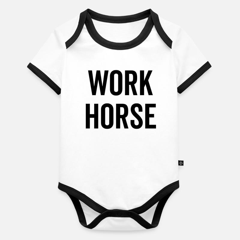 Arbeitstier Baby Bio-Kurzarm-Kontrastbody