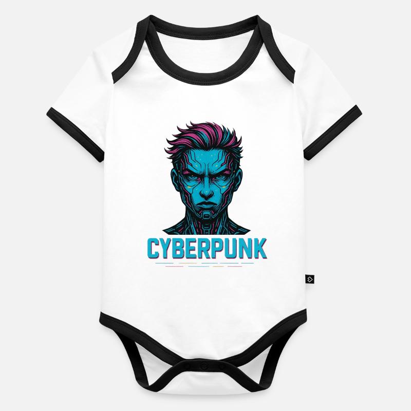 Conception d’avatar numérique cyberpunk Body Bébé bio contrasté manches courtes