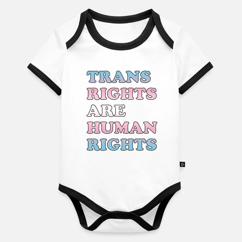 Transrechte sind Menschenrechte - Transgender-Flagge Baby Bio-Kurzarm-Kontrastbody