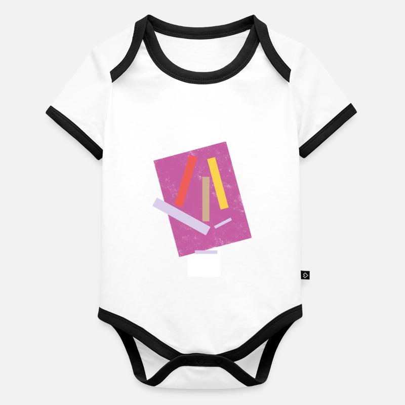 Abstract Colored Lines Composition Organic Baby Contrasting Bodysuit