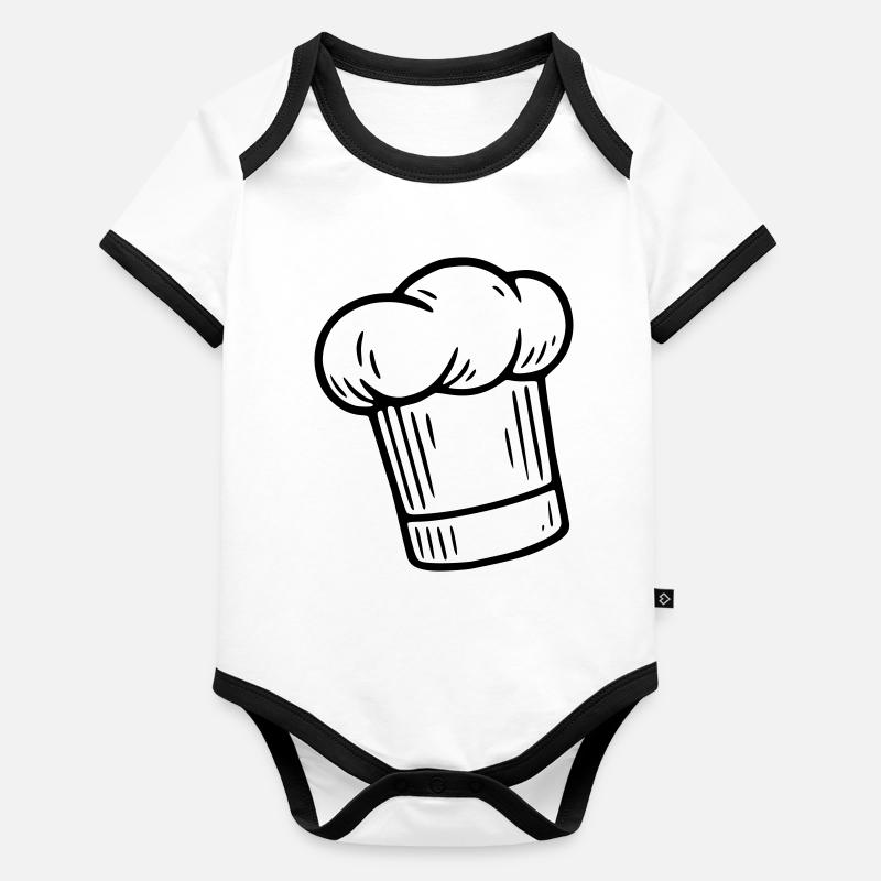 Toque du chef Body Bébé bio contrasté manches courtes