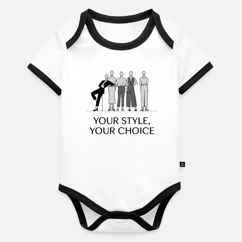 Elegantes monochromes Modeillustrationsset Baby Bio-Kurzarm-Kontrastbody