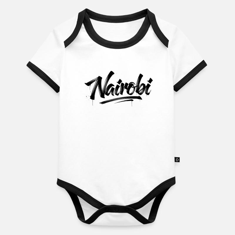 Nairobi Body Bébé bio contrasté manches courtes