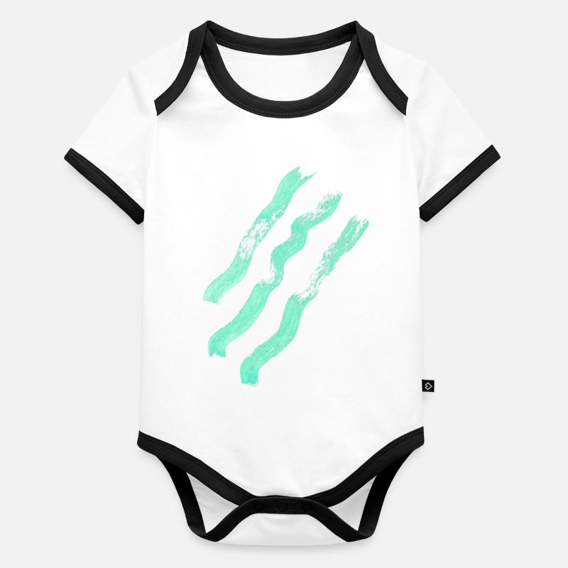 Abstrakte Linien - Minimalismus Baby Bio-Kurzarm-Kontrastbody