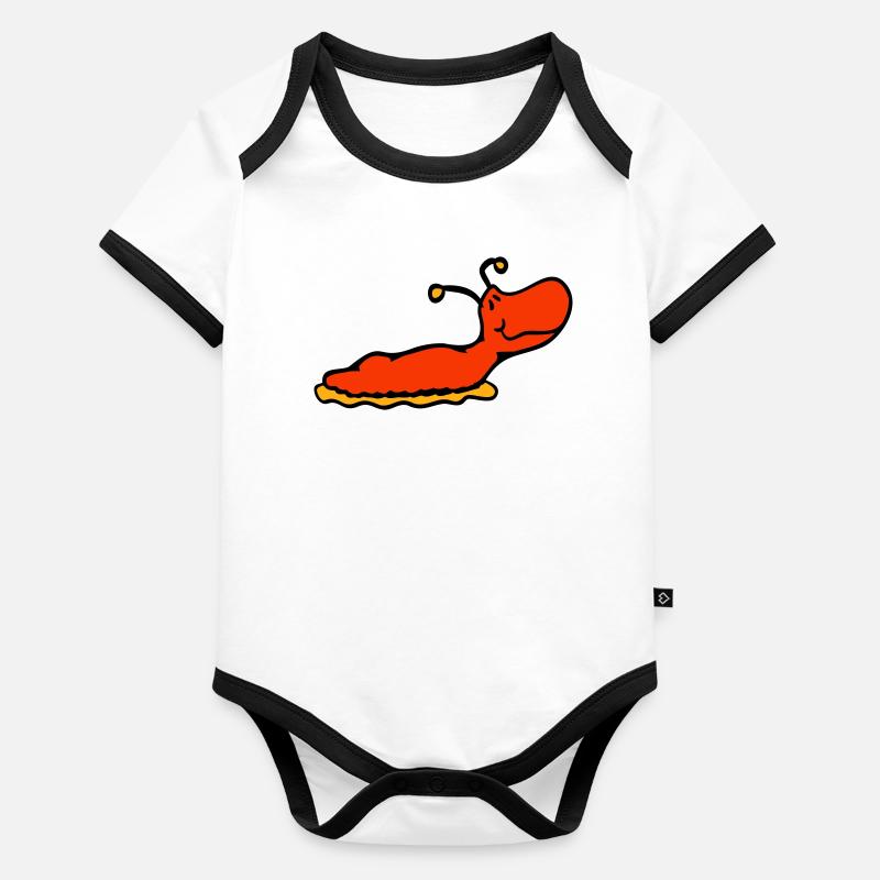 Slug snail without shell smiles Organic Baby Contrasting Bodysuit