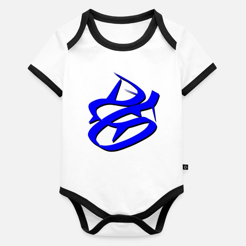 Design de graffiti bleu dynamique Body Bébé bio contrasté manches courtes